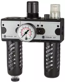 Riegler multifix Wartungseinheit 3-tlg., PC-Beh&auml;lter, Schutzkorb, BG3, G3/4 (FRL 34 S)