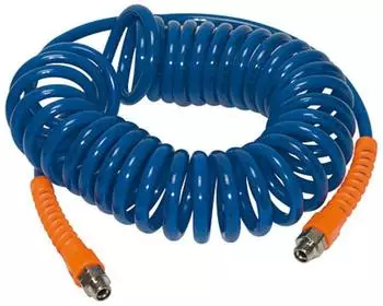 Riegler Spiralschlauch PU G 3/8 &Oslash; 12x8mm 3,0m mit Verschraubung und Knickschutz (SP 18-300)