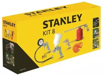 Stanley Druckluft-Zubehör-Set 8-teilig, Airbrush, Aufpumpen (9045671STN)