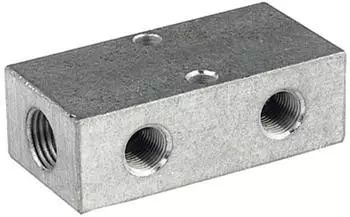 Riegler Verteilerleiste, Abg&auml;nge beidseitig, 2x1/8, 6+6xM5, Aluminium (VT 15566)