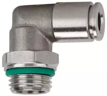 Riegler L-Steckverschraubung, drehbar, G 1/4", Schlauch-&Oslash; 8mm, 15bar, Edelstahl 1.4404 (43.014-8 ES)