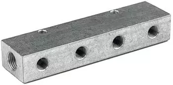 Riegler Verteilerleiste, Abg&auml;nge einseitig, Eingang 2x1/8, Ausgang 4xM5 (VT 15504)