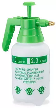 Relaxdays Pumpspr&uuml;hflasche 1L, 4er-Set, Wei&szlig;/Gr&uuml;n