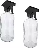 4 X Spr&uuml;hflasche Glas, F&uuml;llmenge 500ml, Nachf&uuml;llbar, Nebel U. Strahl, Haarpflege,
