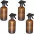 Relaxdays Sprühflasche Glas, braun, 500ml, 4er-Set