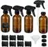 Relaxdays Sprühflasche Braunglas 4er Set, 250ml (10050921_8053)