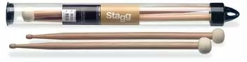 Stagg SHV5A-TIM F30 Combo-Tip Trommelstöcke Hickory, 30mm Filzkopf rund (SHV5A-TIM F30)