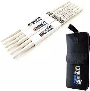 Keepdrum Drumsticks 5B, 3 Paar mit Stickbag (3xKD5B-SB01)