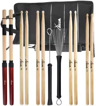 XDRUM Drumsticks Large Starter Set (5A Nylon, 5B, 7A, Jazzbesen, Rods, Tasche) (00081484)