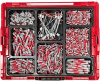Fischer Duo-Line D&uuml;bel-Set in robuster und stabelbarer L-Boxx, Inhalt 833 D&uuml;bel