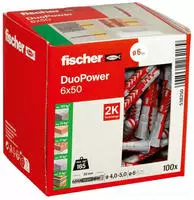 Fischer D&uuml;bel 538250, DuoPower 2 Komponenten-D&uuml;bel, 6 x 50mm, Universald&uuml;bel, 100