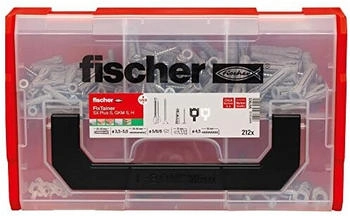 Fischer FixTainer SX Plus D&uuml;bel-, Schrauben- und Haken-Set, 212-teilig (567903)