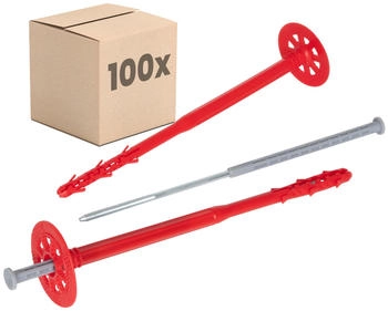 Protektor 100 Stück Ø10x200mm mit Stahlnagel für WDVS und Fassadendämmung ETA-e Schlagdübel Fassadendübel für alle Nutzungskategorien (40092300943280)
