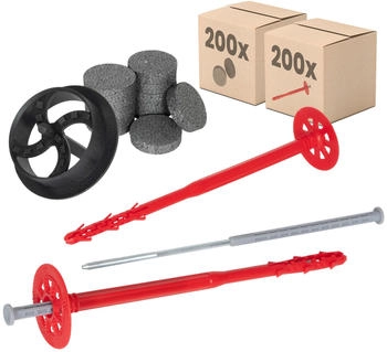 Protektor Set Ø10x200mm Stahlnagel 200 St + 200 Rondelle + 1 Fräser (42557588414050)