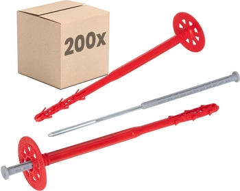 Protektor 200 Stück Ø10x240mm mit Stahlnagel für WDVS und Fassadendämmung ETA-e Schlagdübel Fassadendübel für alle Nutzungskategorien (40092303573860)