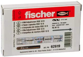 Fischer Reaktionspatrone RSB 10 B, &Oslash;12mm, 4 St&uuml;ck (062619)