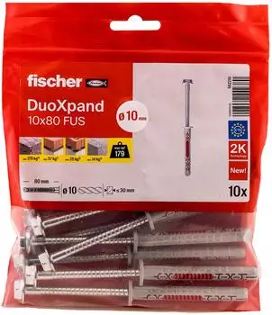 Fischer DuoXpand Langschaftd&uuml;bel 10x80 FUS B, 10 St&uuml;ck (562210)