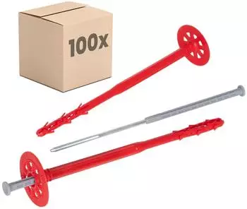 Protektor D&auml;mmstoffd&uuml;bel &Oslash;10x300mm Stahlnagel, 100 St&uuml;ck (WDVS)