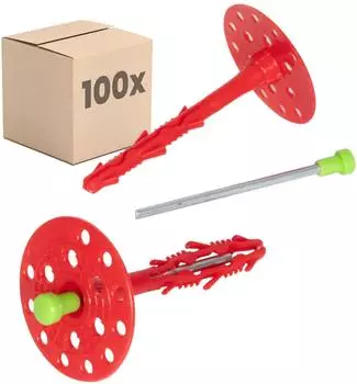 Protektor D&auml;mmstoffd&uuml;bel &Oslash;8x120mm mit Stahlnagel f&uuml;r WDVS, 100 St&uuml;ck