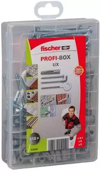 Fischer Meister-Box Universald&uuml;bel UX + Schraube + Haken, 118-teilig (518526)