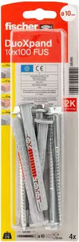 Fischer DuoXpand Langschaftdübel 10x100 FUS K, 4 Stück (562191)