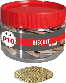 TOX Biscuit Wood P10 Holz-Flachd&uuml;bel braun, 60 St&uuml;ck (015260241)