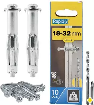 Rapid Metall-Hohlraumd&uuml;bel 18-32mm, 10er-Pack (5001554)