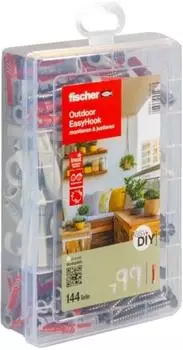 Fischer Outdoor EasyHook easyDIY Box + Schraube rostfrei, 144-teilig (563577)