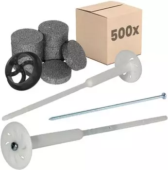 Protektor D&auml;mmstoff-Schraubd&uuml;bel &Oslash;8x340mm, 500 St&uuml;ck, inkl. Rondellen & Fr&auml;ser