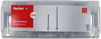 Fischer PowerFast II Mini FixTainer Holzschrauben-Sortiment 125-teilig (560094)