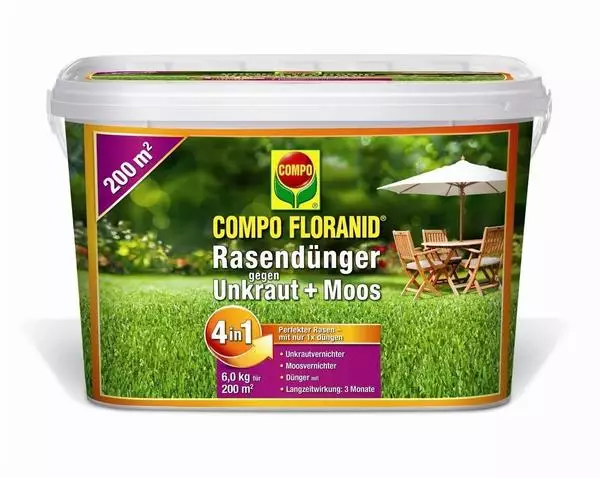 COMPO Floranid gegen Unkraut+Moos 4in1 6 kg  Bewertung: 4.1/5