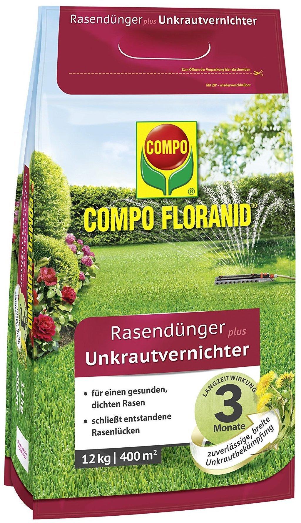 COMPO Floranid Rasendünger plus Unkrautvernichter 12kg Test ❤️ Jetzt ab  55,90 € (Mai 2022) Testbericht.de