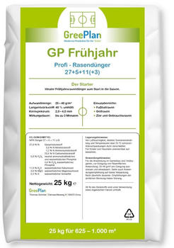 GreenPlan GP Frühjahr Rasendünger 25kg