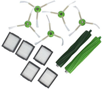 easyPART 10037388 EUROPART Zubehörset Wartungskit wie iRobot 4624878 Gummibürsten Seitenbürsten Filter für Roomba E5 E6 E7 i7 Saugroboter