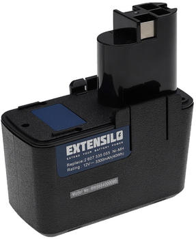 EXTENSILO 1x Akku kompatibel mit Bosch PSR 120, PSR 12VES Werkzeug (3300 mAh, NiMH, 12 V)