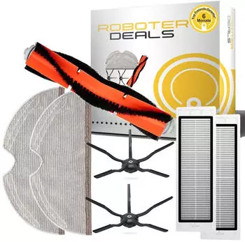 Roboter-Deals Zubehör Set für Roborock S6, S6 MAX, S6 Pure (1x Hauptbürste, 2x Seitenbürste 5-armig, 2x Filter, 2x Pad)