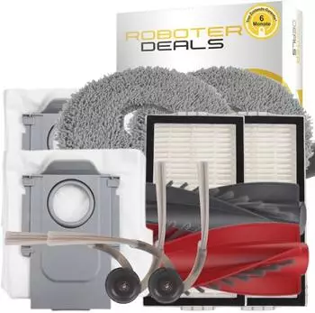 Roboter-Deals Zubehör SetSaros 10R (2x Filter, 1x Hauptbürste, 2x Pad, 2x Seitenbürste, 2x Staubbeutel)