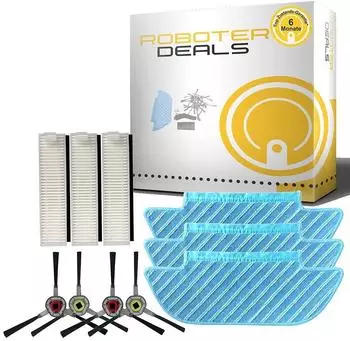Roboter-Deals Zubehör Set für Ecovacs Deebot Slim OZMO 10 (3x Pad, 4x Seitenbürste, 3x Filter)
