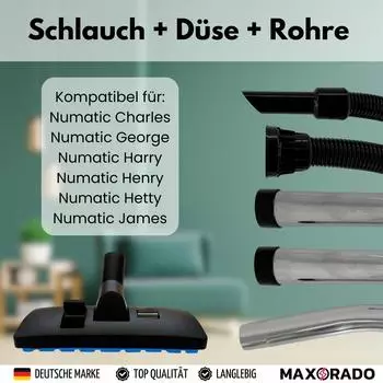 Maxorado Kombibodendüse + Schlauch + Rohr Set für Numatic 32mm (HVR200)