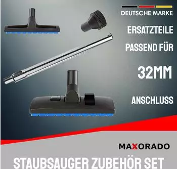 Maxorado Staubsauger Rohr & Bodendüsen-Set 32mm für Hartböden