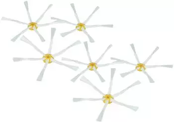 vhbw Seitenbürsten-Set für iRobot Roomba 605/610/611/612/614/615/616/618, weiß/gelb, 6x (183664643-4)
