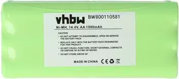 vhbw Ersatzakku f&uuml;r Puppyoo V-M600 Staubsauger, 1500mAh, 14,4V, NiMH
