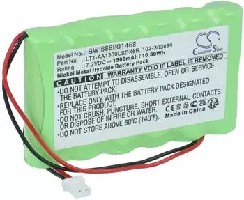 vhbw Ersatzakku f&uuml;r Visonic PowerMaster 30 Control Panel, NiMH 1500mAh 7,2V