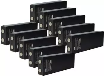 vhbw Akku für Industrie-Funkfernsteuerung NiMH 1500mAh 7,2V schwarz, 10er-Pack (183592942-2)