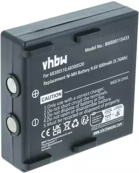 vhbw Ersatzakku f&uuml;r Hetronic FBH900/FBH300/Ergo/Nova NiMH 600mAh 9,6V