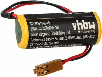 vhbw Ersatzbatterie f&uuml;r Steuerungssystem Li-MnO2 2000mAh 3V (125148624-7)