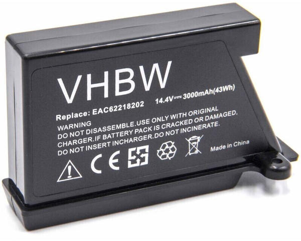 vhbw Li-Ion Akku 3000mAh (14.4V) passend für Saugroboter Home Cleaner Heimroboter LG HomBot VR5901LVM, VR5902LVM, VR5902LVMS, VR5903LVM, VR5906