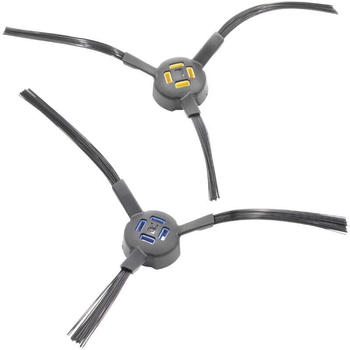 vhbw 2x Seitenbürste kompatibel mit Zaco V80, V85 Saugroboter - Reinigungsbürsten Set, links/rechts, schwarz / blau / gelb