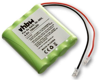 vhbw NiMH Universal Akku, Akkupack 700mAh 4.8V 4x aaa