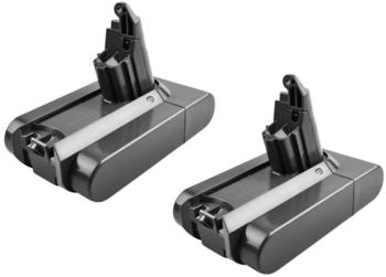TradeShop 2x Hochwertiger Li-Ion Akku passend für viele Dyson Staubsauger (z.B. DC58 DC59 DC61 DC62 DC72 DC74 uvm.) / Ersatz Batterie 21,6V 2000mAh